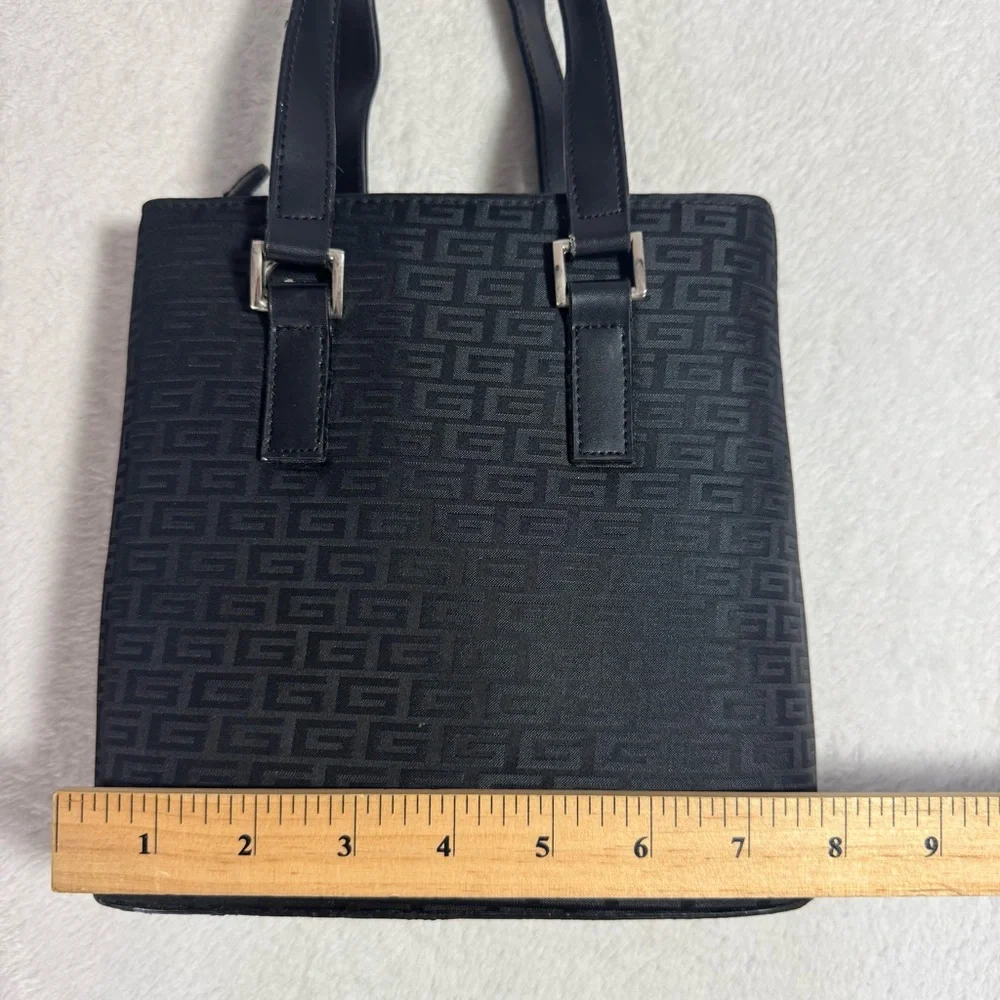 Vintage 90s 2000s Y2K Black Monogram Canvas Purse with Strap - New Deadstock - Picture 5 of 7
